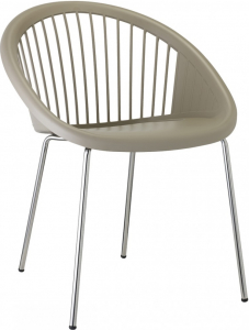 Кресло пластиковое Scab Design Giulia сталь, технополимер хром, тортора Фото 1