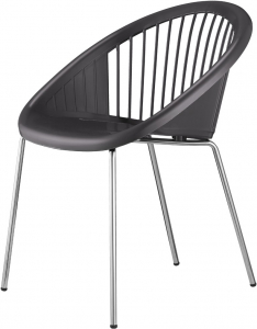 Кресло пластиковое Scab Design Giulia сталь, технополимер хром, антрацит Фото 1