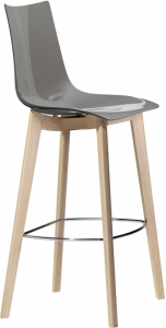 Стул барный пластиковый Scab Design Natural Zebra Antishock бук, поликарбонат натуральный бук, тортора Фото 1