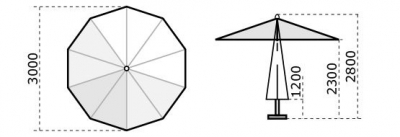 Зонт профессиональный Scolaro Marina алюминий, акрил стальной, слоновая кость Фото 2