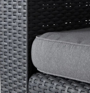 Диван пластиковый плетеный с подушкой Keter Salta 2 Seater Sofa пластик с имитацией плетения графит Фото 4