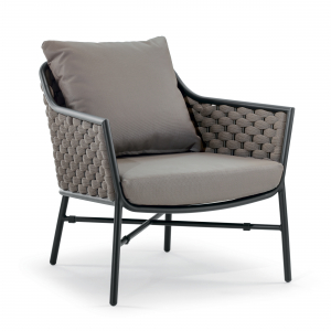 Комплект лаунж мебели Grattoni Panama алюминий, роуп, текстилен черный, тортора Фото 4