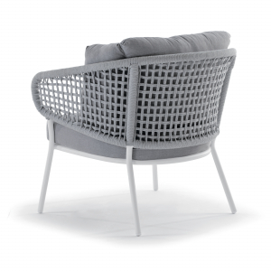 Комплект плетеной мебели Grattoni Atol алюминий, роуп, акрил белый, светло-серый Фото 5