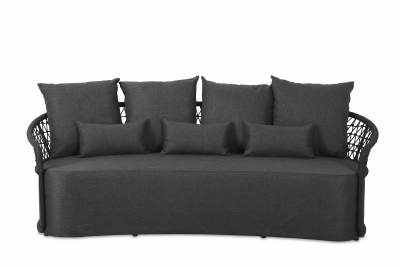 Комплект плетеной мебели Grattoni Cipro алюминий, роуп, акрил черный, темно-серый Фото 3