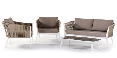Комплект мебели Grattoni Corfu алюминий, полиэстер белый, бежевый Фото 1
