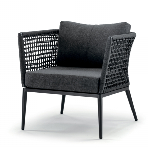 Комплект плетеной мебели Grattoni Cuba алюминий, роуп, олефин черный, темно-серый Фото 3