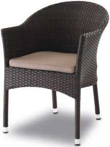 Кресло плетеное Grattoni GS 912 алюминий, искусственный ротанг, ткань коричневый, бежевый Фото 1