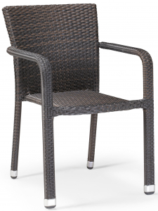 Кресло плетеное Grattoni GS 918 алюминий, искусственный ротанг коричневый Фото 1