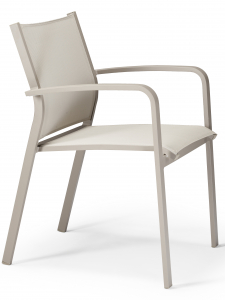 Кресло металлическое текстиленовое Grattoni GS 936 алюминий, текстилен тортора, шампанское Фото 3