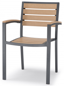 Кресло деревянное Grattoni GS 937 алюминий, техно-дерево антрацит, тик Фото 1