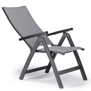 Кресло металлическое текстиленовое Grattoni GS 942 алюминий, текстилен антрацит, серебристо-черный Фото 3