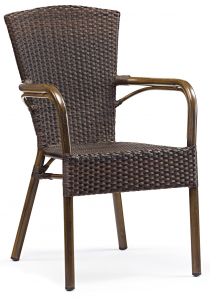 Кресло плетеное Grattoni GS 958 алюминий, искусственный ротанг дерево, коричневый Фото 1