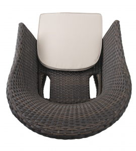 Кресло плетеное Grattoni GS 912 алюминий, искусственный ротанг, ткань коричневый, бежевый Фото 5