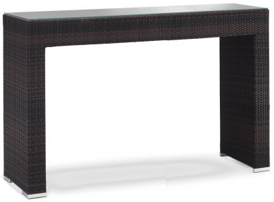 Стол барный плетеный со стеклом Grattoni GT 915 алюминий, искусственный ротанг, закаленное стекло Фото 1