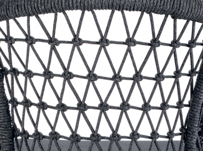Кресло плетеное Grattoni Avana алюминий, полиэстер, акрил черный, темно-серый Фото 3
