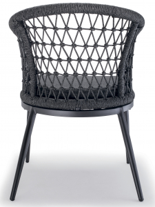 Кресло плетеное Grattoni Avana алюминий, полиэстер, акрил черный, темно-серый Фото 2