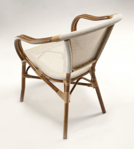 Кресло металлическое текстиленовое Grattoni GS 950 алюминий, текстилен бамбук, бежевый Фото 3