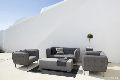 Комплект мягкой мебели Grattoni Cozy алюминий, ткань sunbrella антрацит, светло-серый Фото 3