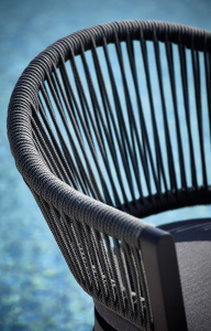 Кресло плетеное с подушкой Grattoni Sofia алюминий, акрил антрацит, серый Фото 3