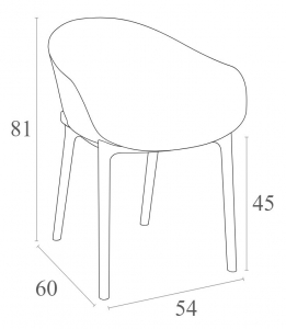 Комплект пластиковой мебели Siesta Contract Sky стеклопластик, полипропилен темно-серый Фото 6