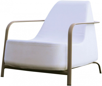 Кресло дизайнерское мягкое Fast BigFoot алюминий, ткань белый Фото 1