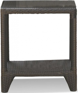 Столик плетеный со стеклом приставной Skyline Design Malta алюминий, искусственный ротанг, закаленное стекло мокка Фото 1