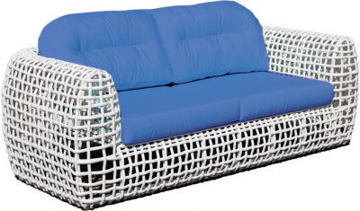 Диван плетеный с подушками Skyline Design Dynasty алюминий, искусственный ротанг, sunbrella белый, бежевый Фото 1