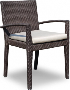 Кресло плетеное с подушкой Skyline Design Nevada алюминий, искусственный ротанг, sunbrella мокка, бежевый Фото 1