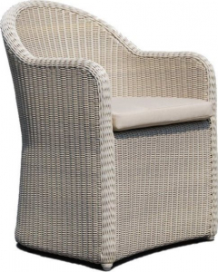 Кресло плетеное с подушкой Skyline Design Calderan алюминий, искусственный ротанг, sunbrella белый, бежевый Фото 1