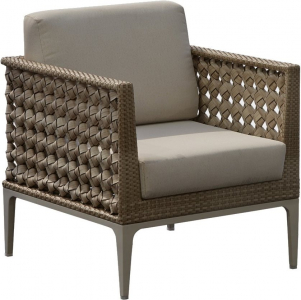 Кресло плетеное с подушками Skyline Design Heart алюминий, искусственный ротанг, sunbrella бежевый Фото 1