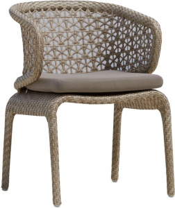 Кресло плетеное с подушкой Skyline Design Journey алюминий, искусственный ротанг, sunbrella бежевый Фото 1