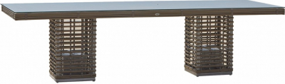 Стол плетеный со стеклом Skyline Design Castries алюминий, искусственный ротанг, закаленное стекло серый Фото 1