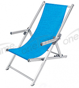 Кресло-шезлонг текстиленовое Tagliamento W2061 алюминий, текстилен синий Фото 1