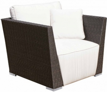 Кресло плетеное с подушкой Garden Relax Milunas алюминий, искусственный ротанг, sunbrella кофе Фото 1