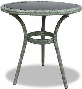 Стол плетеный со стеклом JOYGARDEN Lotus алюминий, искусственный ротанг, закаленное стекло светло-серый Фото 1