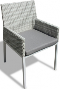 Кресло плетеное JOYGARDEN Aarhus алюминий, искусственный ротанг светло-коричневый, темно-серый Фото 1