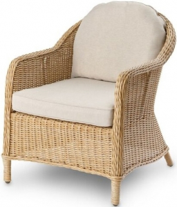 Кресло плетеное с подушкой JOYGARDEN Olivia алюминий, искусственный ротанг светло-коричневый Фото 1