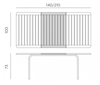 Стол пластиковый раздвижной Nardi Alloro 140 Extensible алюминий, пластик тортора Фото 2