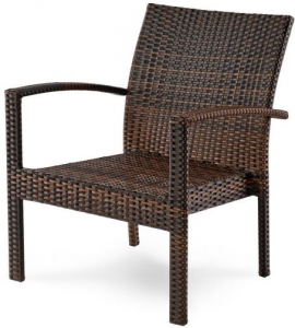 Кресло плетеное с подушкой JOYGARDEN Milano алюминий, искусственный ротанг темно-коричневый Фото 2