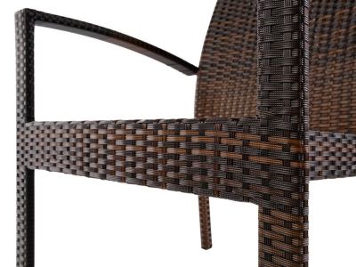 Кресло плетеное с подушкой JOYGARDEN Milano алюминий, искусственный ротанг темно-коричневый Фото 4