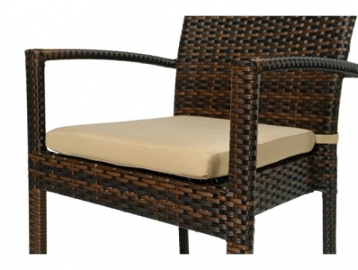 Кресло плетеное с подушкой JOYGARDEN Milano алюминий, искусственный ротанг темно-коричневый Фото 3