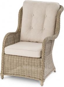 Кресло плетеное с подушками JOYGARDEN Geneva алюминий, искусственный ротанг светло-коричневый Фото 1