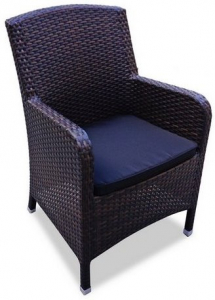 Кресло плетеное с подушкой JOYGARDEN Mykonos алюминий, искусственный ротанг темно-коричневый Фото 1