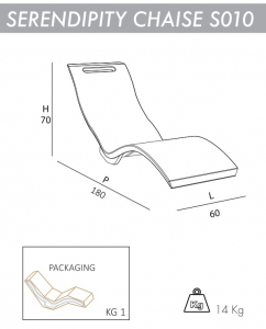 Шезлонг-лежак пластиковый Arkema Serendipity Chaise S010 полиэтилен высокой плотности Фото 2