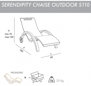 Шезлонг-лежак пластиковый Arkema Serendipity Chaise Outdoor S110 полиэтилен высокой плотности Фото 2