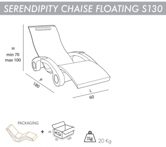 Шезлонг-лежак пластиковый плавающий Arkema Serendipity Chaise Floating S130 полиэтилен высокой плотности Фото 2