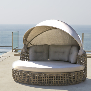 Лаунж-диван плетеный Skyline Design Dynasty алюминий, искусственный ротанг, sunbrella серый, бежевый Фото 6