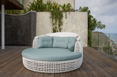 Лаунж-диван плетеный Skyline Design Dynasty алюминий, искусственный ротанг, sunbrella белый, бежевый Фото 8