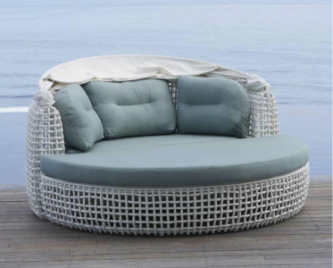 Лаунж-диван плетеный Skyline Design Dynasty алюминий, искусственный ротанг, sunbrella белый, бежевый Фото 7