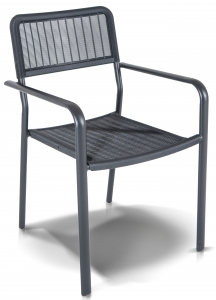 Кресло пластиковое плетеное 4SIS Фоджа алюминий, пластик темно-серый Фото 1